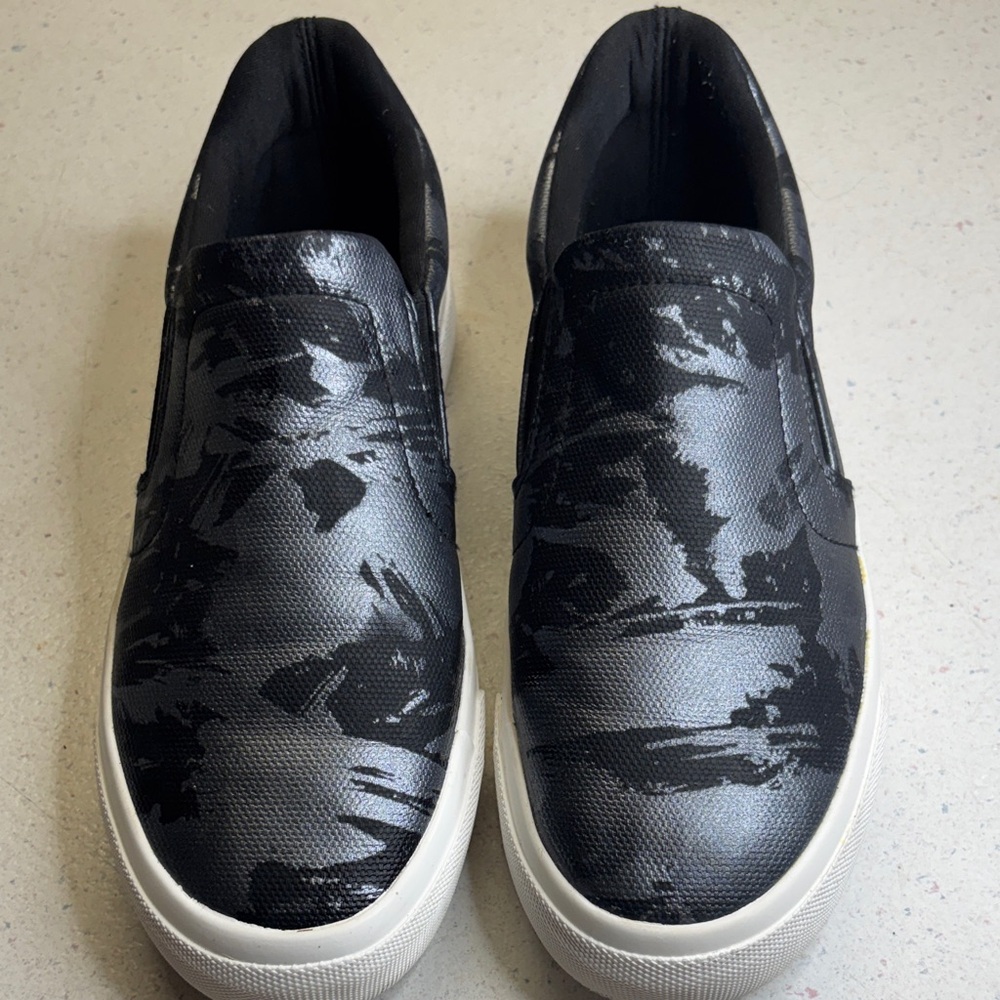 Jenn Ardor Black Patterned Slip-On Flats